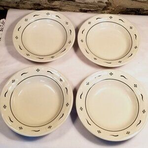 VTG Longaberger Pottery 8" Soup Salad Pasta Bowls Woven Tradition Heritage Green